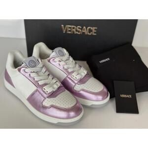 BNWT Versace Women’s Medusa Rose/White Leather Sneakers Size 41 US 11 $700